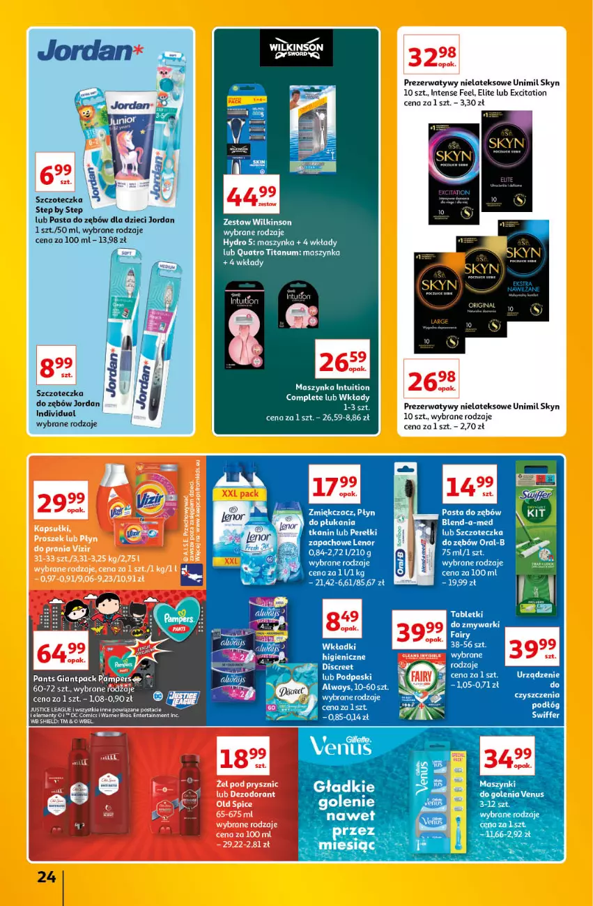 Gazetka promocyjna Auchan - Znane Lubiane Marki Hipermarkety - ważna 02.06 do 08.06.2022 - strona 24 - produkty: Always, Dzieci, Lenor, Maszynka, Pasta do zębów, Prezerwatyw, Skyn, Szczoteczka, Szynka, Unimil, Venus, Wkładki, Zmywarki