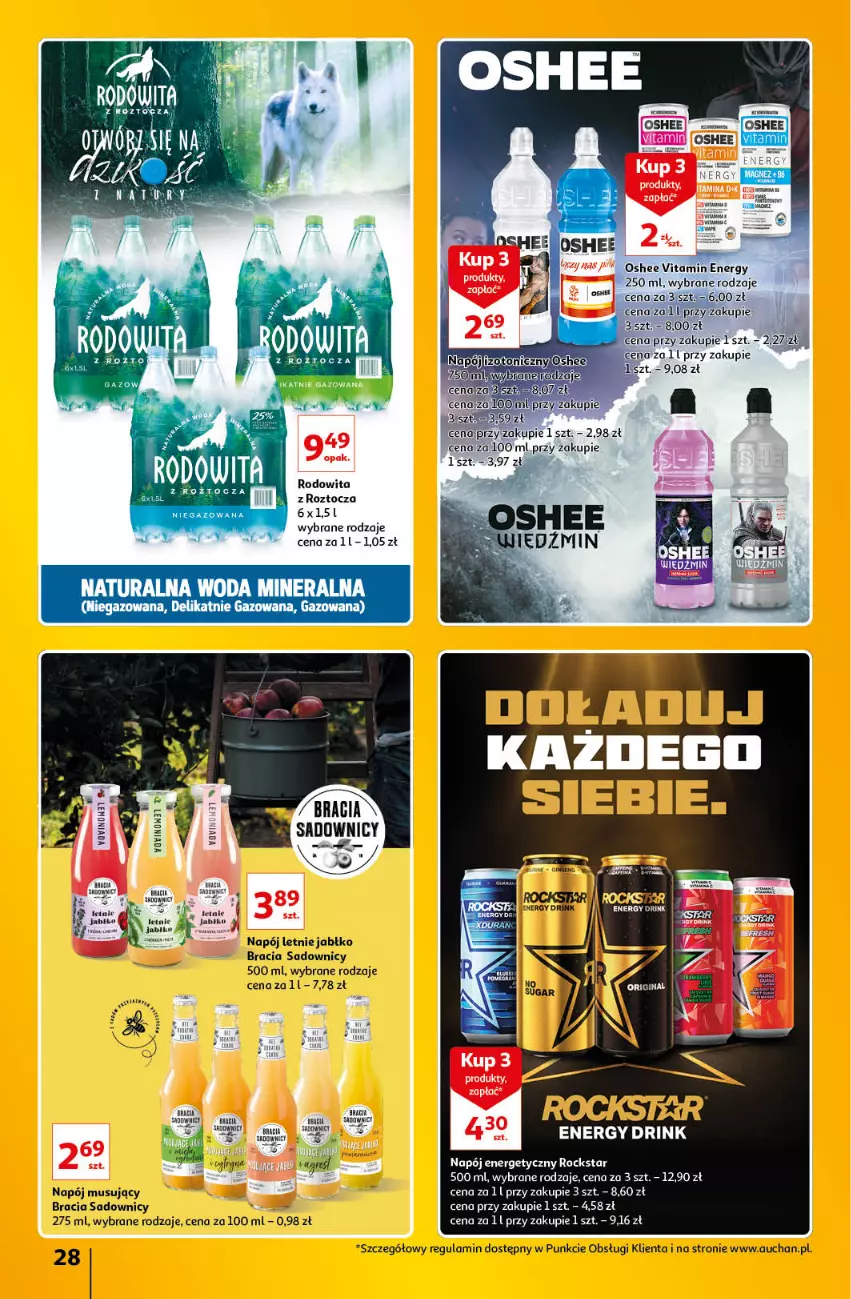 Gazetka promocyjna Auchan - Znane Lubiane Marki Hipermarkety - ważna 02.06 do 08.06.2022 - strona 28 - produkty: Napój, Napój energetyczny, Oshee, Woda, Woda mineralna