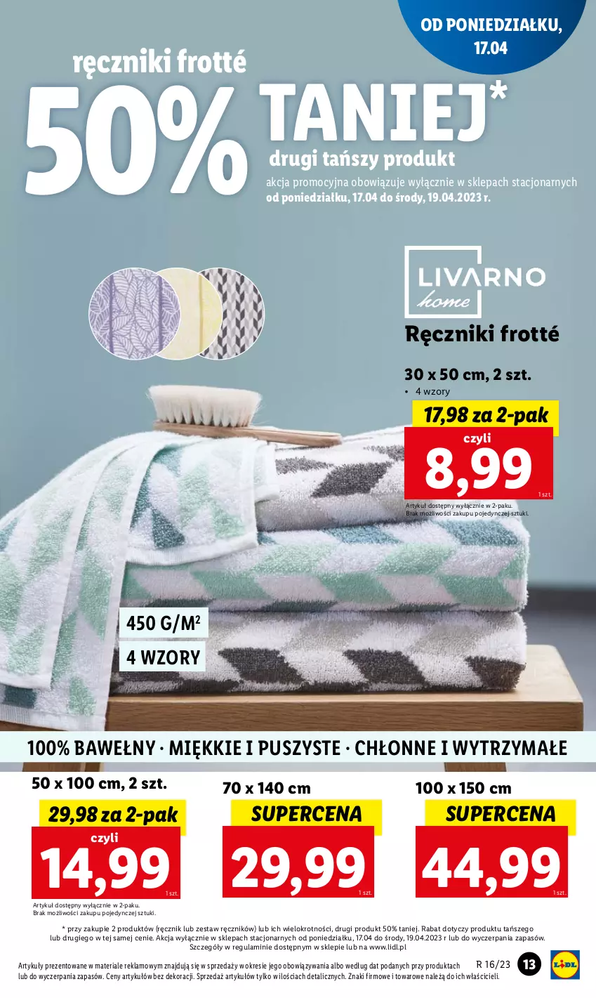 Gazetka promocyjna Lidl - GAZETKA - ważna 17.04 do 22.04.2023 - strona 15 - produkty: Ręcznik