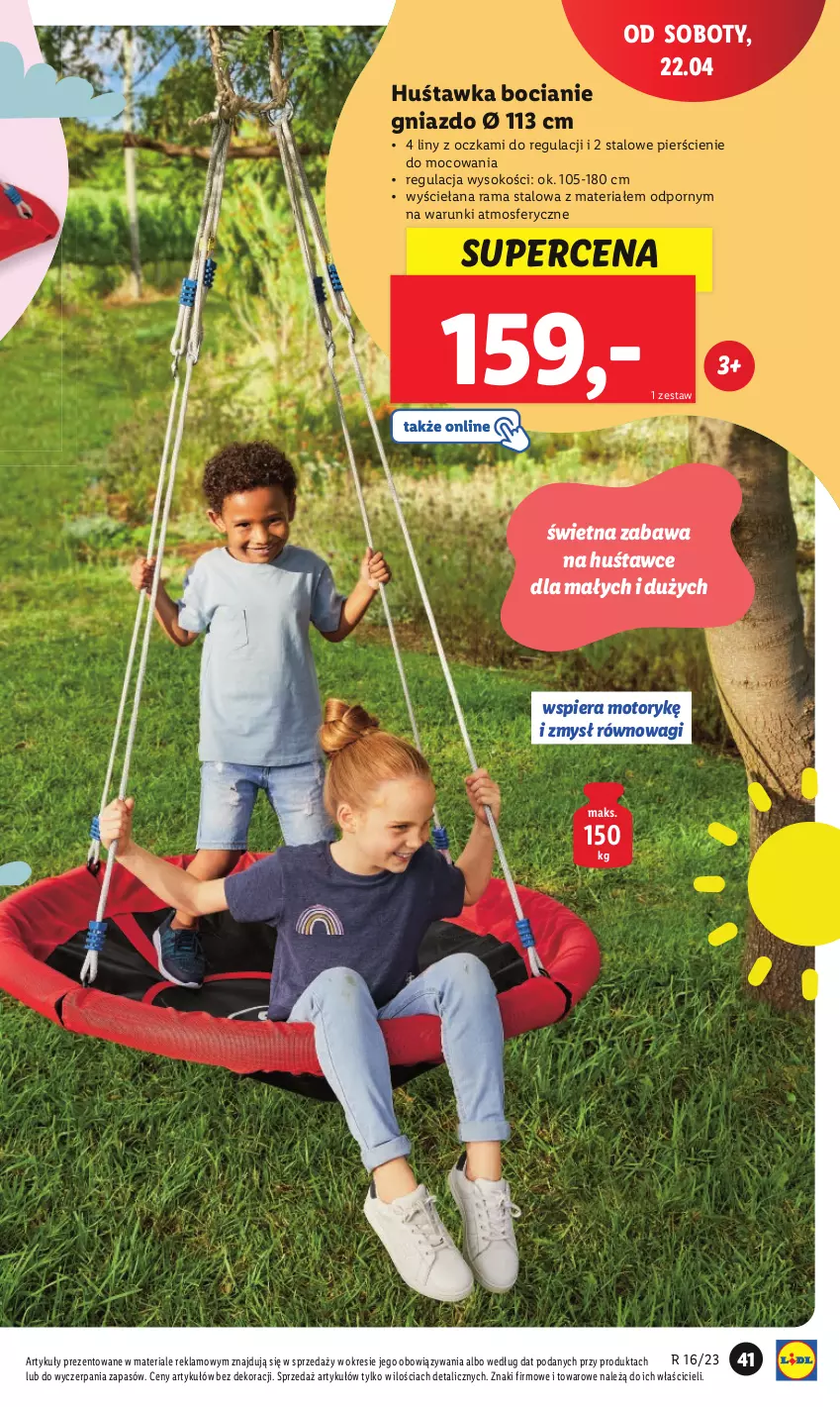 Gazetka promocyjna Lidl - GAZETKA - ważna 17.04 do 22.04.2023 - strona 47 - produkty: Huśtawka, Por, Rama, Sok, Wagi