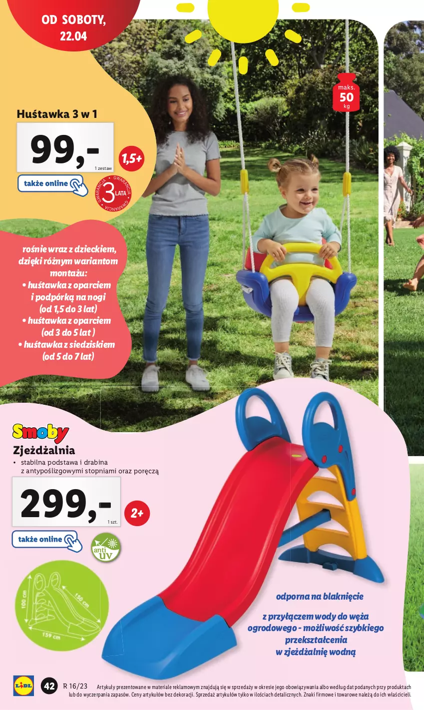 Gazetka promocyjna Lidl - GAZETKA - ważna 17.04 do 22.04.2023 - strona 48 - produkty: Drabina, Huśtawka, Por, Top