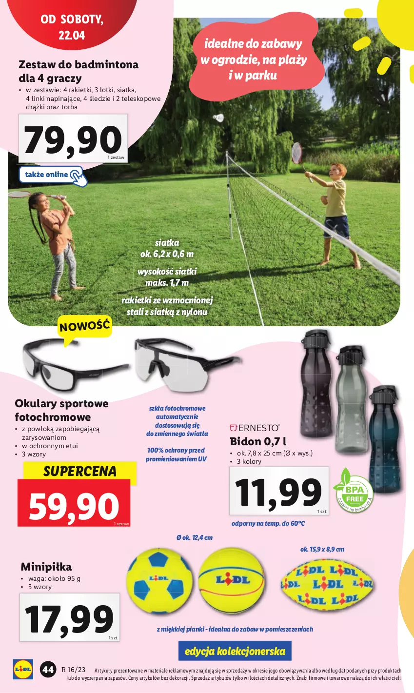 Gazetka promocyjna Lidl - GAZETKA - ważna 17.04 do 22.04.2023 - strona 50 - produkty: Gra, Por, Siatka, Sok, Sport, Teleskop, Torba, Waga