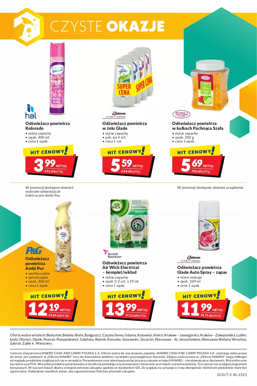 Gazetka promocyjna Makro - Wielkie sprzątanie - ważna 02.11 do 14.11.2022 - strona 12 - produkty: Air Wick, Ambi Pur, Fa, Gra, Kolorado, Odświeżacz powietrza, Piec, Pur, Rum, Sos, Szafa