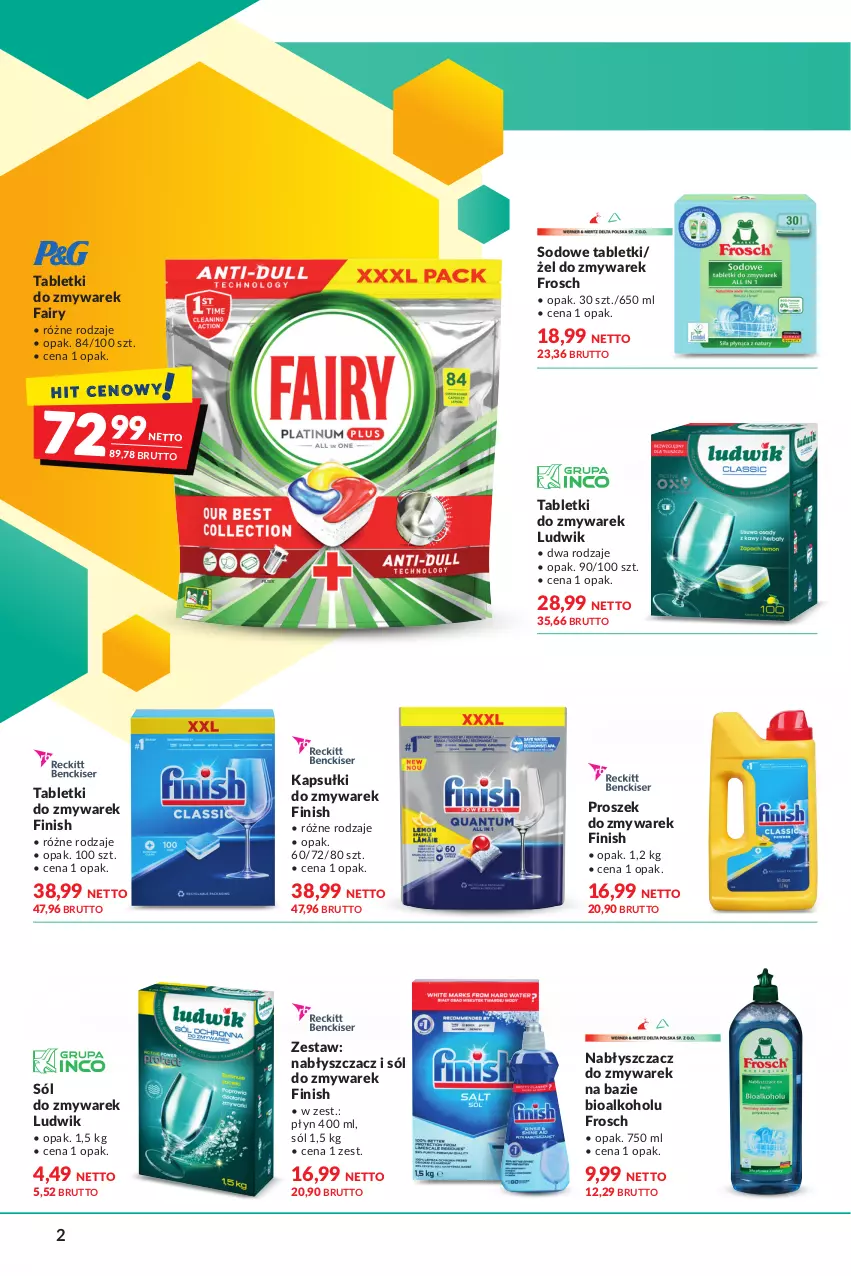 Gazetka promocyjna Makro - Wielkie sprzątanie - ważna 02.11 do 14.11.2022 - strona 2 - produkty: Fa, Fairy, Finish, Frosch, Ludwik, Sól, Tablet