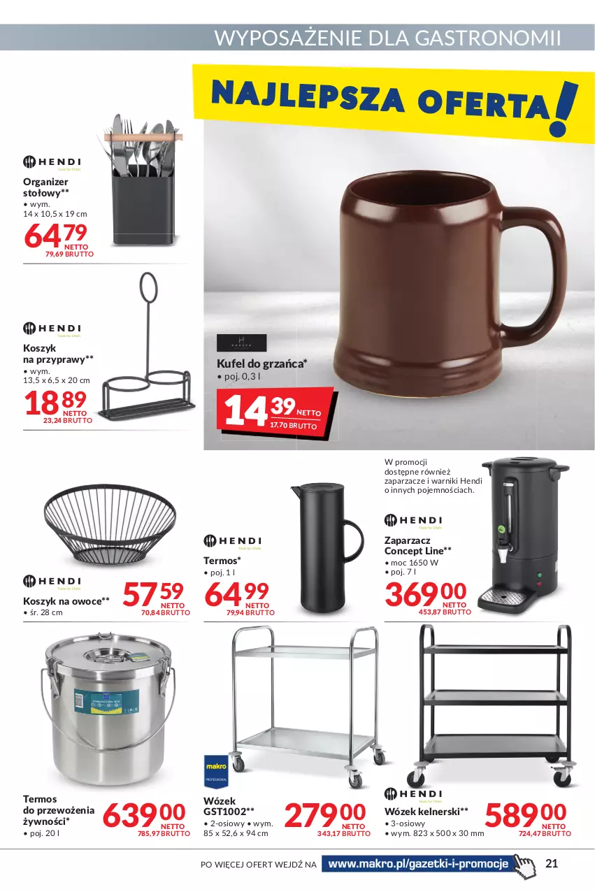 Gazetka promocyjna Makro - [Oferta promocyjna] Artykuły spożywcze i przemysłowe - ważna 22.03 do 04.04.2022 - strona 21 - produkty: Kosz, Organizer, Owoce, Przyprawy, Termos, Wózek, Zaparzacz