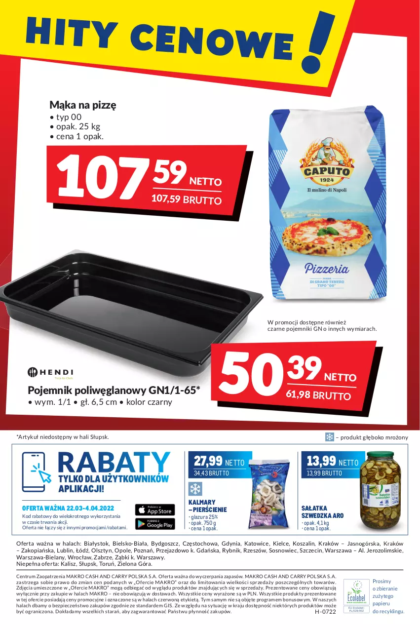 Gazetka promocyjna Makro - [Oferta promocyjna] Artykuły spożywcze i przemysłowe - ważna 22.03 do 04.04.2022 - strona 24 - produkty: Glazura, Gra, Kalmar, Kalmary, Kosz, Lazur, Mąka, Papier, Piec, Pojemnik, Rum, Sałat, Sałatka, Sos, Szal