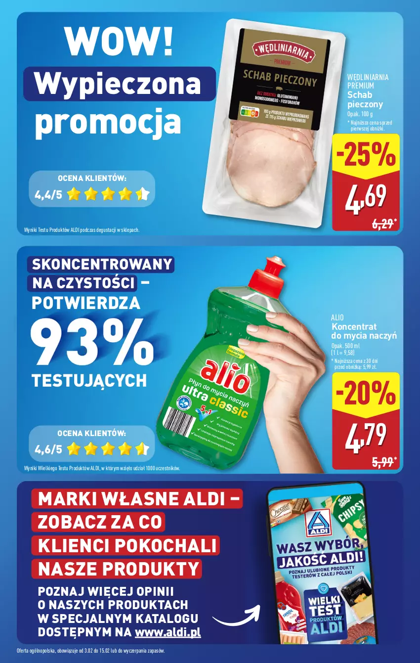 Gazetka promocyjna Aldi - Pełna oferta - ważna 10.02 do 15.02.2025 - strona 13 - produkty: Do mycia naczyń, Koc, Koncentrat do mycia naczyń, O nas, Piec, Schab pieczony