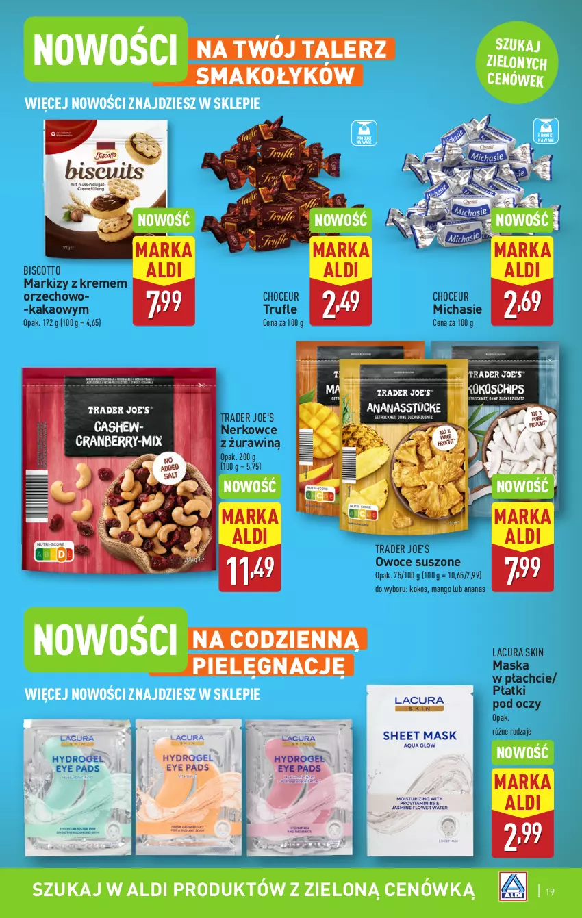 Gazetka promocyjna Aldi - Pełna oferta - ważna 10.02 do 15.02.2025 - strona 19 - produkty: Ananas, Kakao, Kokos, Mango, Maska, Maska w płachcie, Owoce, Owoce suszone, Talerz