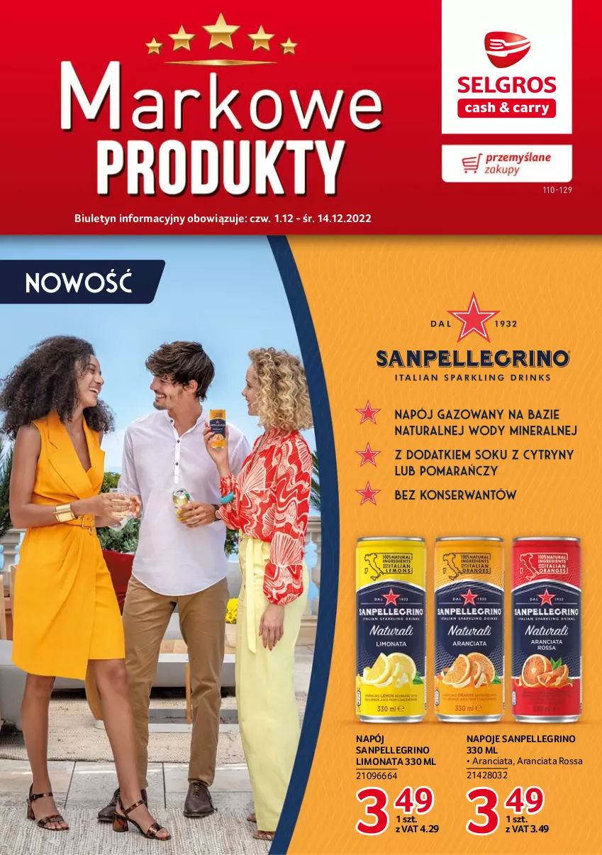 Gazetka promocyjna Selgros - Katalog Markowe Produkty - ważna 22.04 do 31.12.2022 - strona 1 - produkty: Napój, Napoje