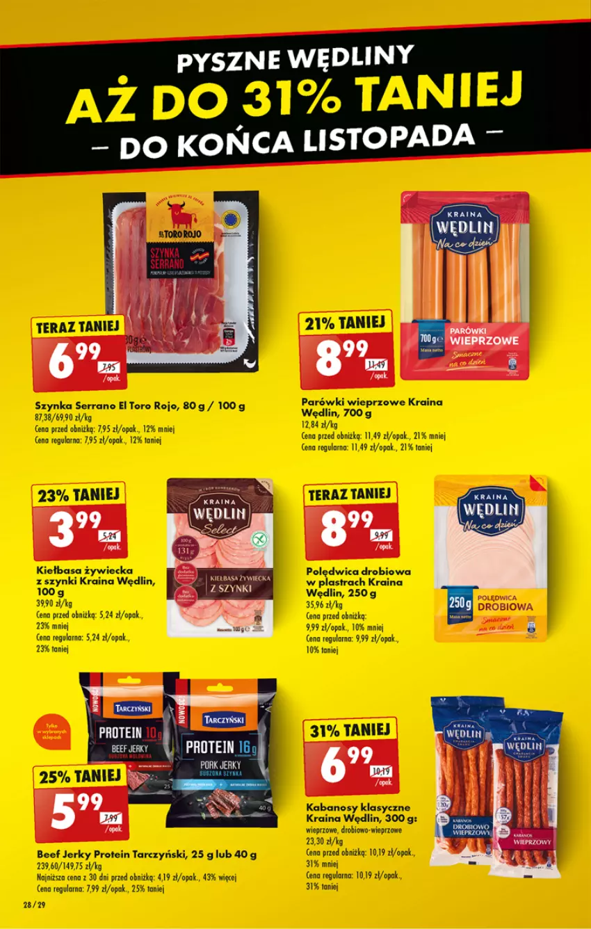 Gazetka promocyjna Biedronka - Od poniedzialku - ważna 25.11 do 30.11.2024 - strona 34 - produkty: Jerky, Kabanos, Kiełbasa, Kiełbasa zywiecka, Parówki, Polędwica, Ser, Szynka, Tera