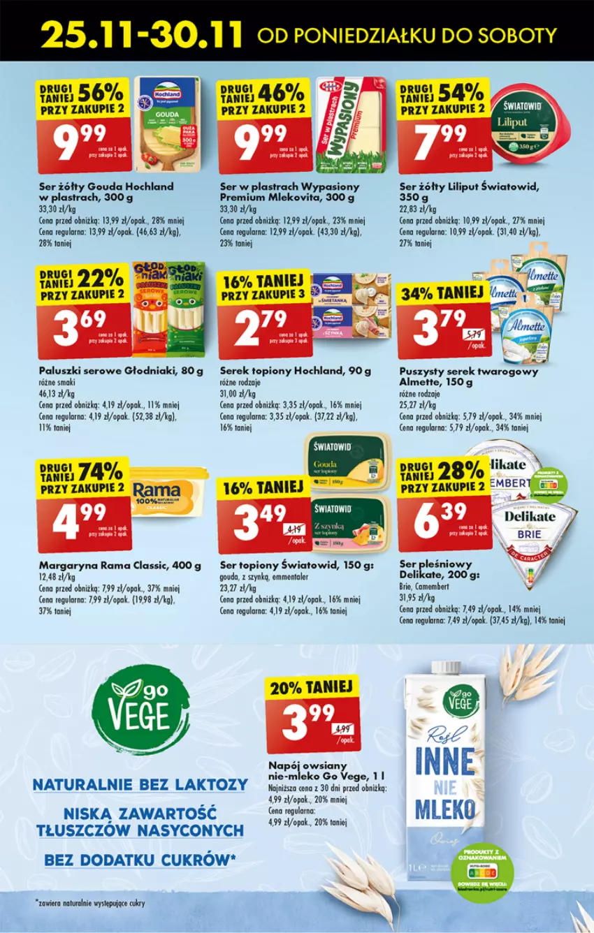Gazetka promocyjna Biedronka - Od poniedzialku - ważna 25.11 do 30.11.2024 - strona 39 - produkty: Almette, Brie, Emmental, Gouda, Hochland, Margaryna, Mleko, Mlekovita, Rama, Ser, Ser pleśniowy, Ser topiony, Serek, Serek twarogowy, Top