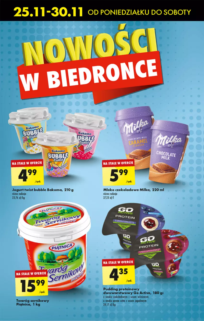 Gazetka promocyjna Biedronka - Od poniedzialku - ważna 25.11 do 30.11.2024 - strona 41 - produkty: Bakoma, Jogurt, Milka, Mleko, Piątnica, Pudding, Ser, Sos, Twaróg