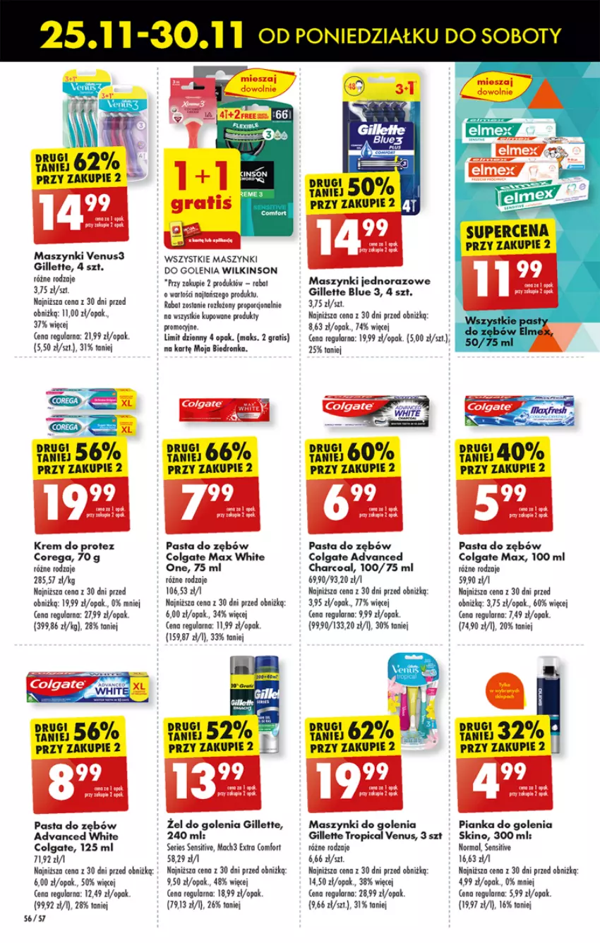 Gazetka promocyjna Biedronka - Od poniedzialku - ważna 25.11 do 30.11.2024 - strona 66 - produkty: Colgate, Corega, Dron, Gillette, Gra, LG, Mach3, Pasta do zębów, Pianka do golenia, Por, Tropical, Venus