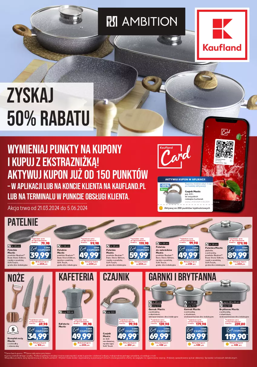 Gazetka promocyjna Kaufland - Kaufland - ważna 21.03 do 26.03.2024 - strona 1 - produkty: Czajnik, Fa, Garnek, Gra, Noż, Patelnia, Tran