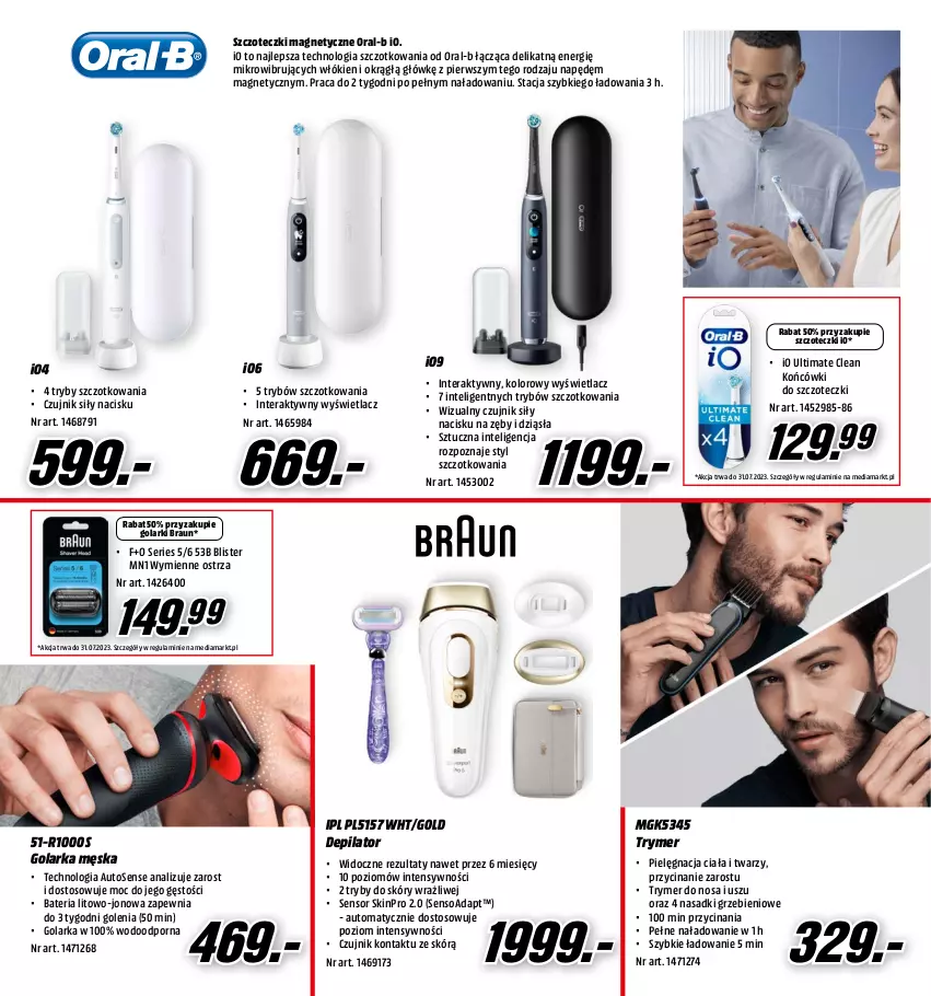 Gazetka promocyjna Media Markt - Gazetka Media Markt - ważna 12.06 do 30.06.2023 - strona 10 - produkty: Braun, Depilator, Golarka, Intel, Końcówki do szczoteczk, Por, Ser, SkinPro, Tera