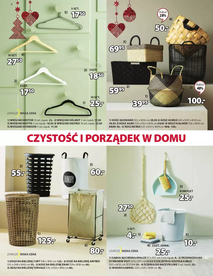 Gazetka promocyjna Jysk - Oferta tygodnia - ważna 28.11 do 26.12.2022 - strona 7 - produkty: Brie, Dywan, Kosz, Kosz na bieliznę, Mus, Por, Szczotka, Szufelka, Trzepaczka, Wiadro, Wieszak