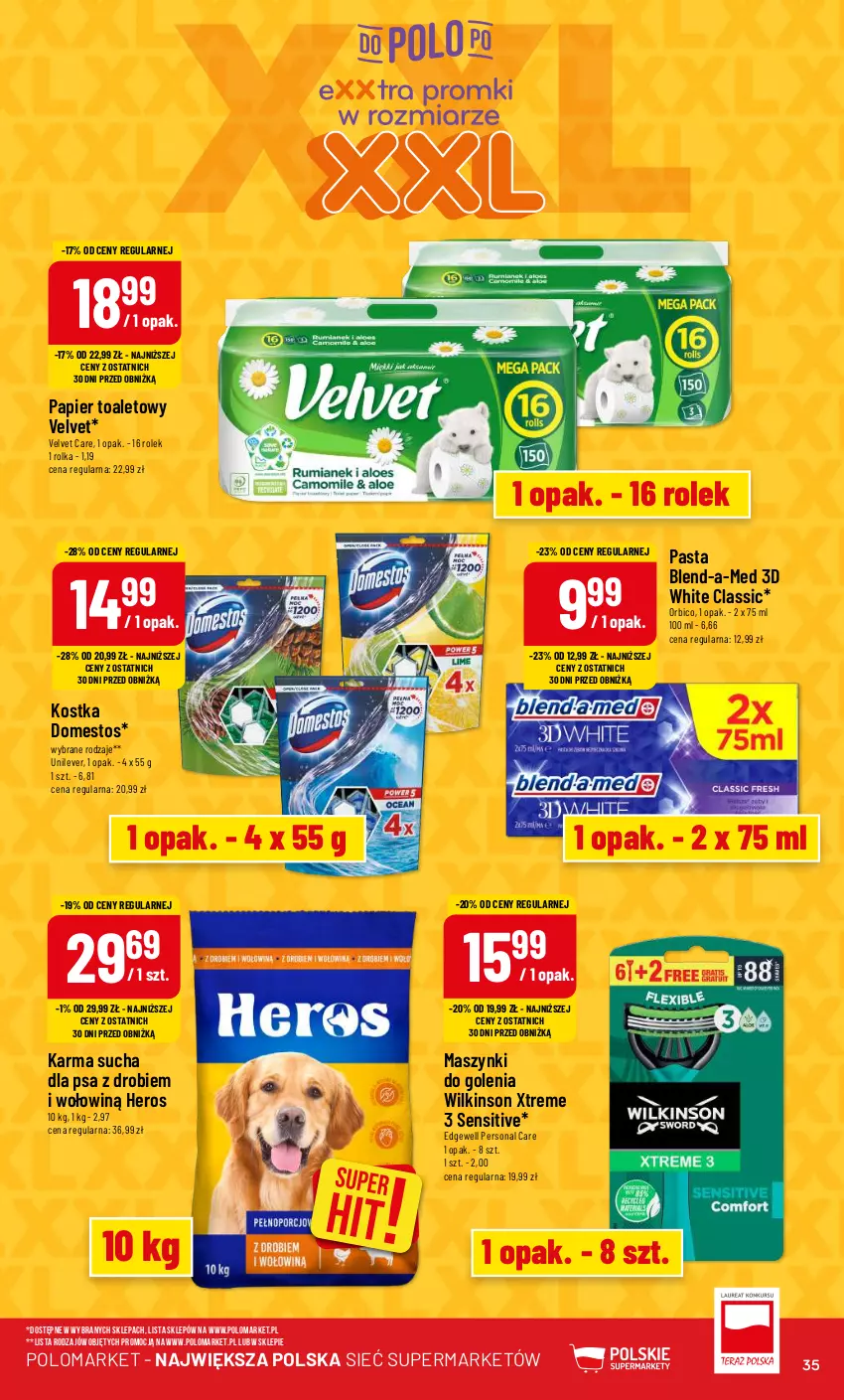 Gazetka promocyjna PoloMarket - Gazetka pomocyjna - ważna 03.07 do 09.07.2024 - strona 35 - produkty: BIC, Blend-a-Med, Domestos, Papier, Papier toaletowy, Velvet