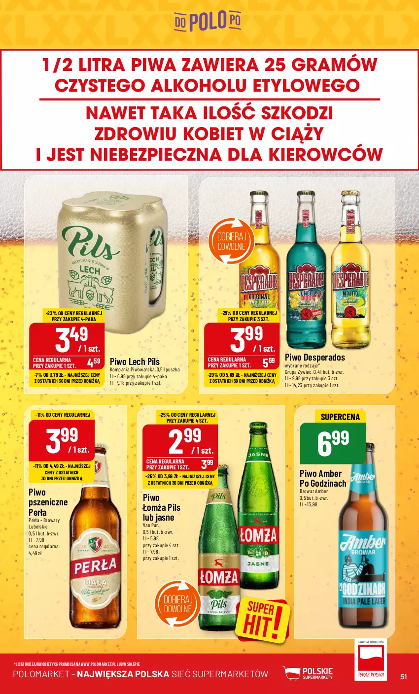 Gazetka promocyjna PoloMarket - Gazetka pomocyjna - ważna 03.07 do 09.07.2024 - strona 51 - produkty: Desperados, Perła, Piwo, Pur