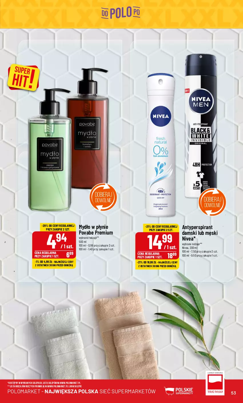 Gazetka promocyjna PoloMarket - Gazetka pomocyjna - ważna 03.07 do 09.07.2024 - strona 53 - produkty: Antyperspirant, Mydło, Mydło w płynie, Nivea