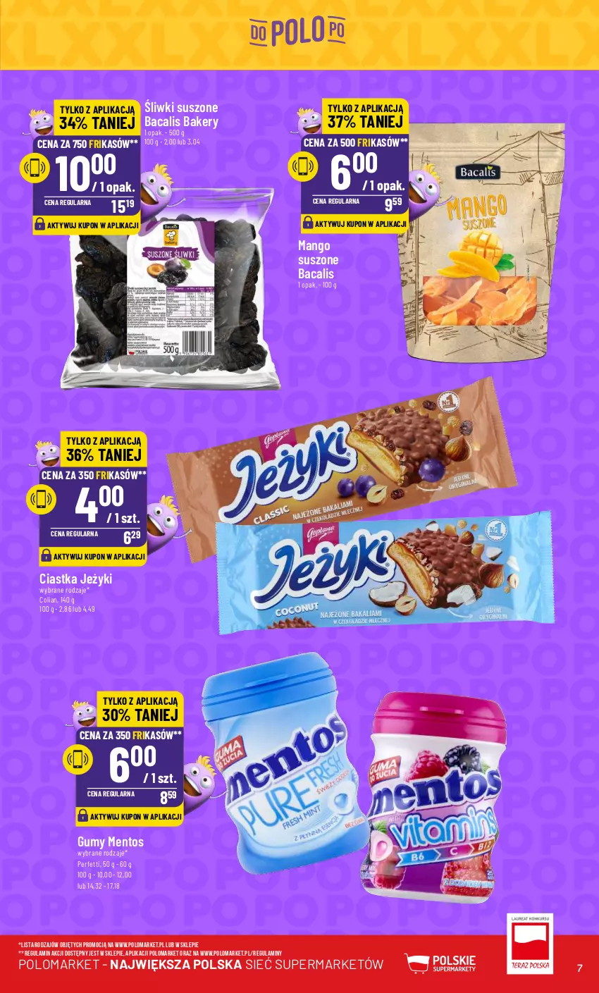 Gazetka promocyjna PoloMarket - Gazetka pomocyjna - ważna 03.07 do 09.07.2024 - strona 7 - produkty: Ciastka, Jeżyki, Mango, Mango suszone, Mentos