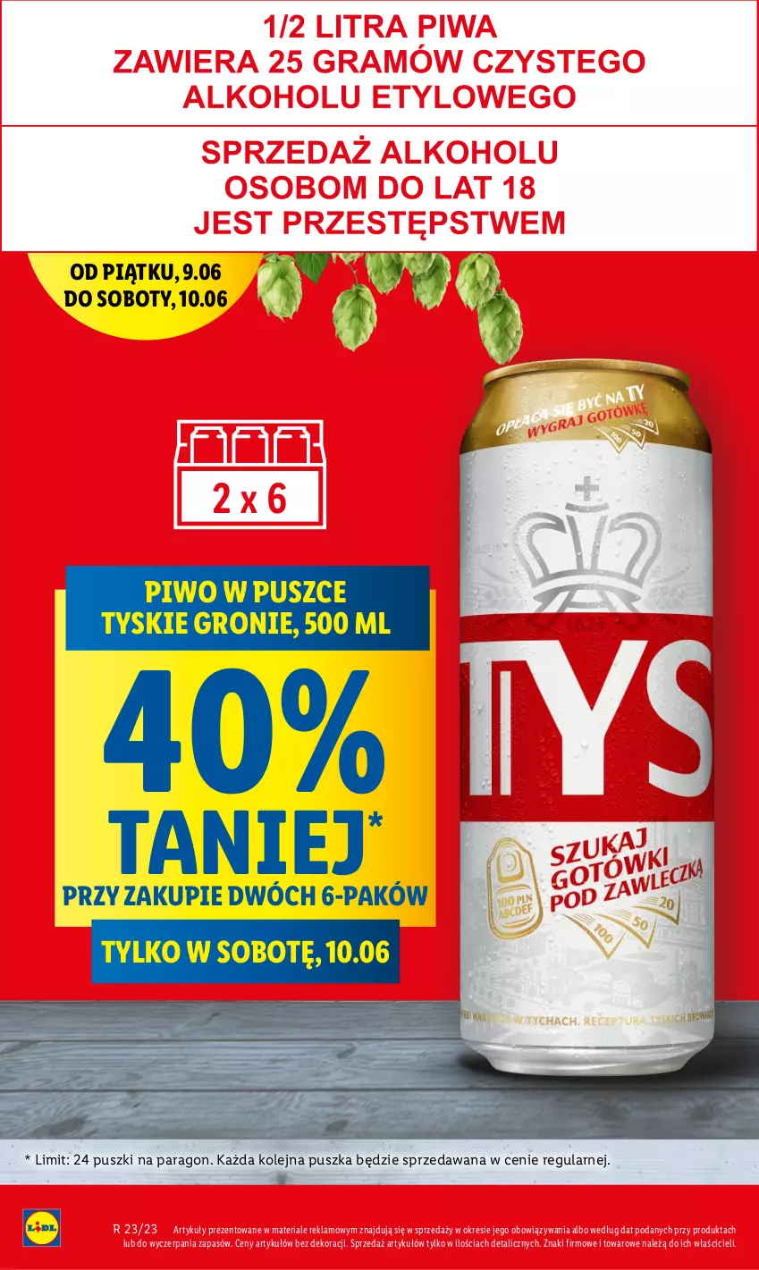 Gazetka promocyjna Lidl - GAZETKA - ważna 09.06 do 10.06.2023 - strona 8 - produkty: Olej, Piwo, Tyskie