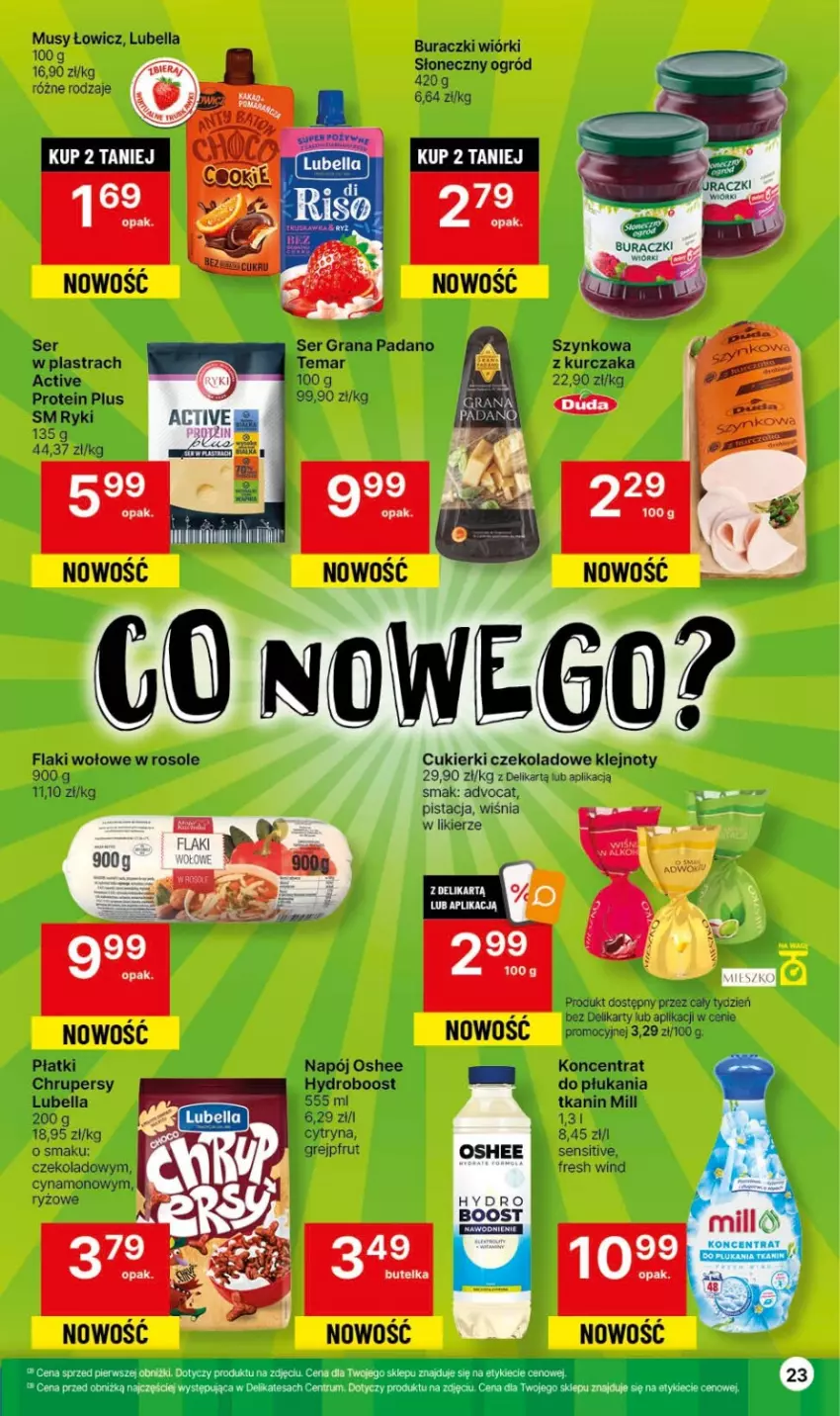 Gazetka promocyjna Delikatesy Centrum - Gazetka DC44 czw-sr - ważna 09.11 do 15.11.2023 - strona 23 - produkty: Bell, Bella, Buraczki, Flaki, Flaki wołowe, Gra, Grejpfrut, Klej, Kurczak, Lubella, Mus, Napój, Ogród, Oshee, Rum, Ryż, Ser