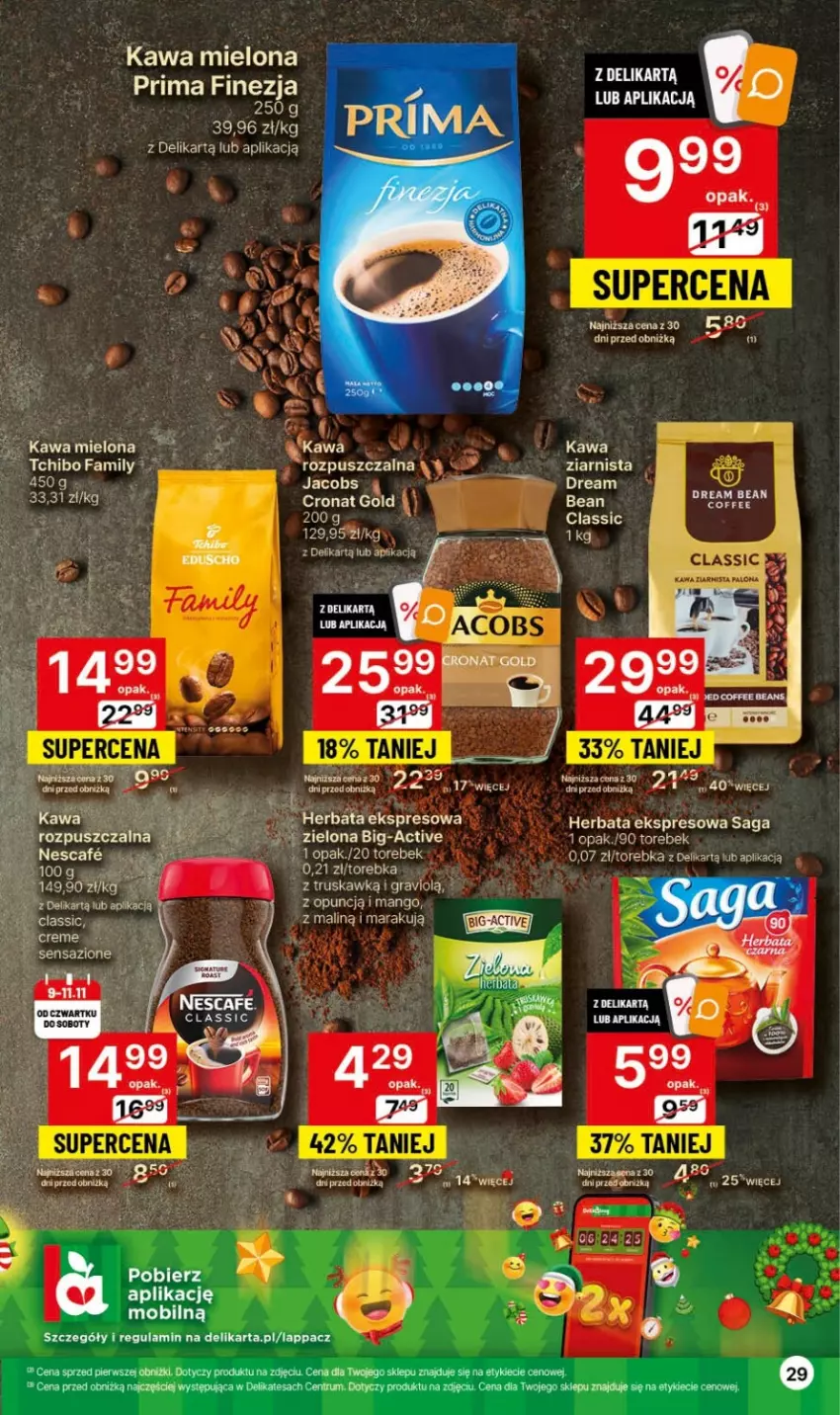 Gazetka promocyjna Delikatesy Centrum - Gazetka DC44 czw-sr - ważna 09.11 do 15.11.2023 - strona 29 - produkty: Gra, Herbata, Jacobs, K2, Kawa, Kawa mielona, Mango, Mobil, Prima, Rum, Saga, Torebka