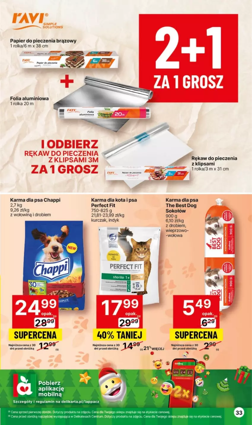 Gazetka promocyjna Delikatesy Centrum - Gazetka DC44 czw-sr - ważna 09.11 do 15.11.2023 - strona 33 - produkty: Chappi, Folia aluminiowa, Kurczak, Mobil, Papier, Papier do pieczenia, Piec, Rękaw do pieczenia, Rum, Sok, Sokołów