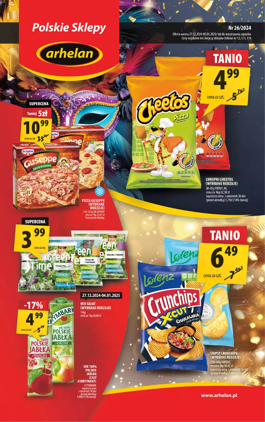 Gazetka promocyjna Arhelan - Gazetka - ważna 27.12.2024 do 05.01.2025 - strona 1 - produkty: AEG, Cheetos, Chia, Chipsy, Chrupki, Crunchips, Koc, Lorenz, Sok