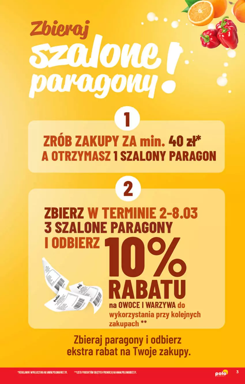 Gazetka promocyjna PoloMarket - Gazetka pomocyjna - ważna 02.03 do 08.03.2022 - strona 3 - produkty: Olej, Owoce, Szal, Warzywa