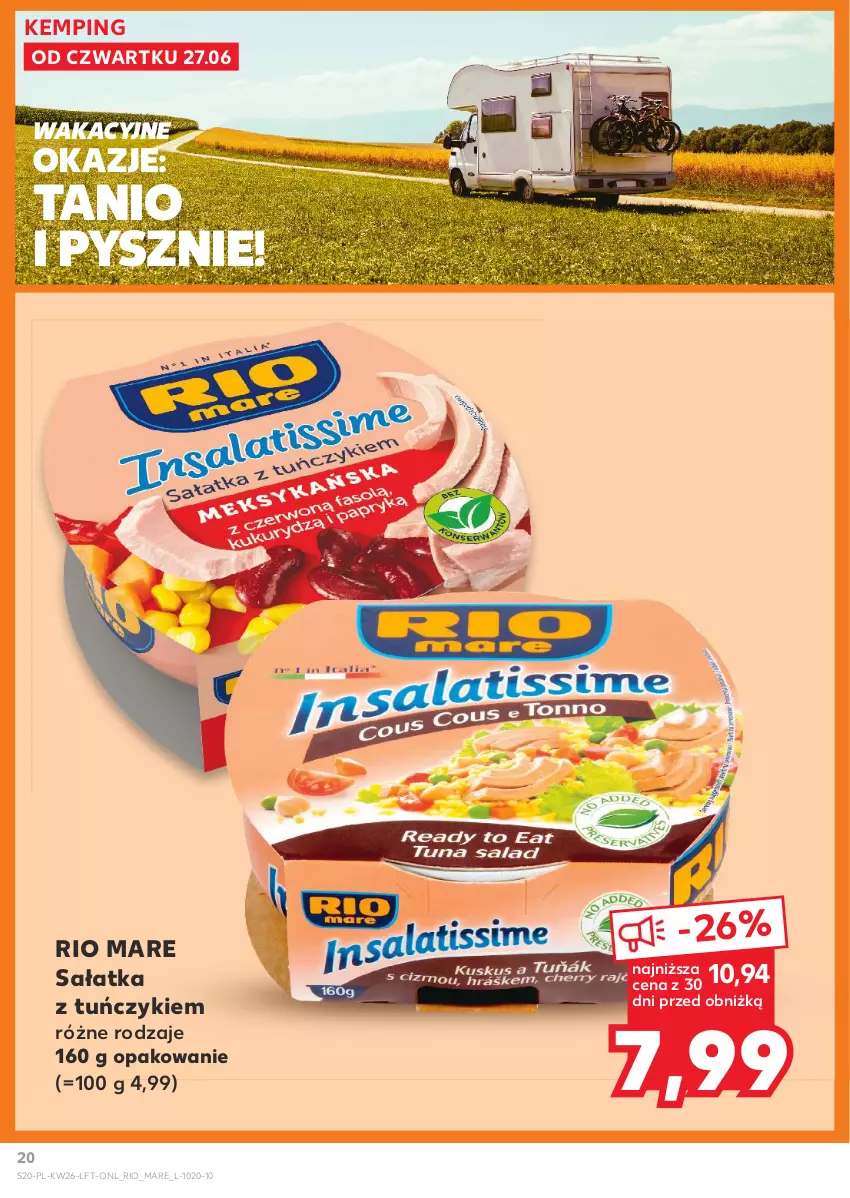 Gazetka promocyjna Kaufland - Gazetka tygodnia - ważna 27.06 do 03.07.2024 - strona 20 - produkty: Rio Mare, Sałat, Sałatka, Tuńczyk