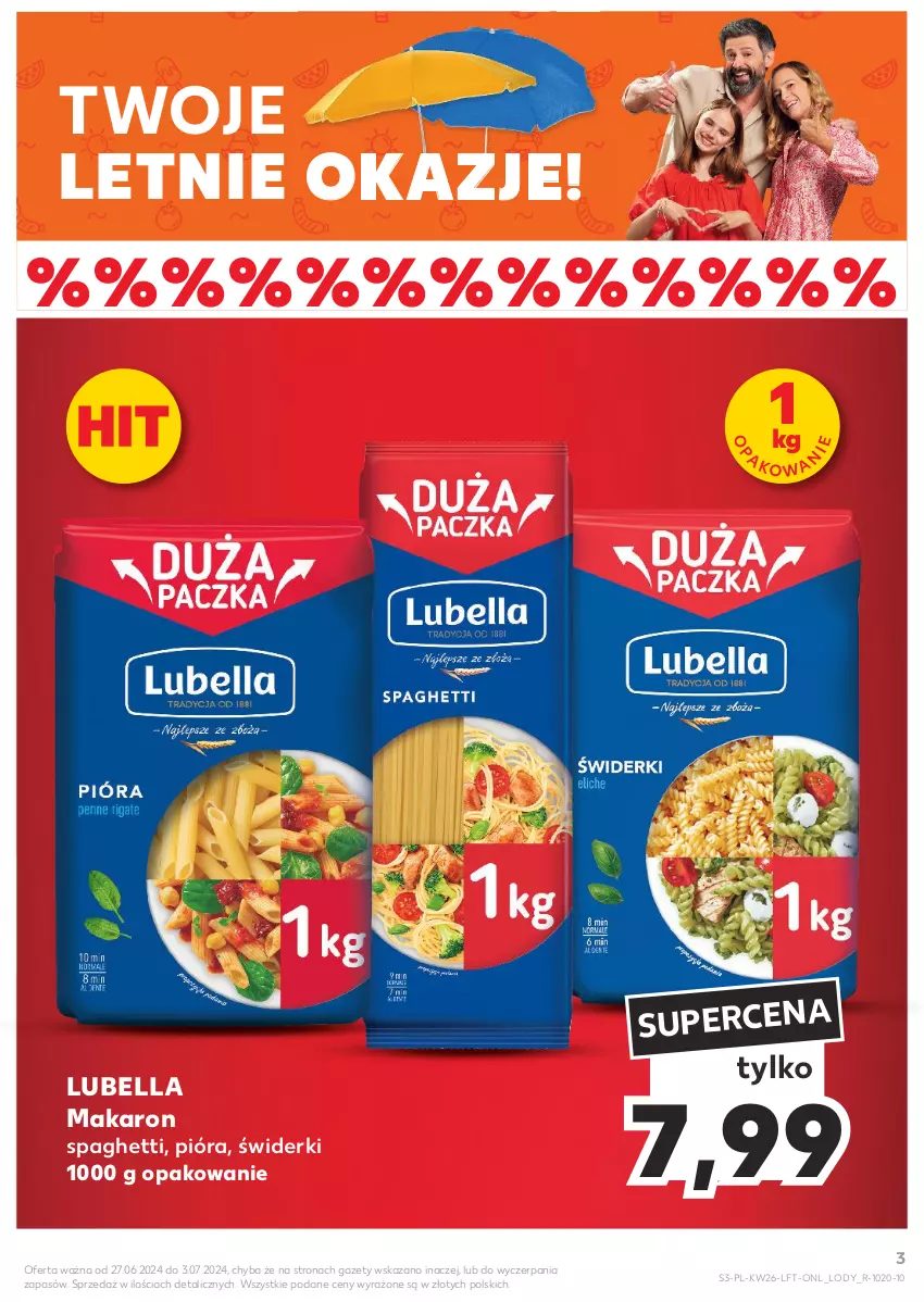 Gazetka promocyjna Kaufland - Gazetka tygodnia - ważna 27.06 do 03.07.2024 - strona 3 - produkty: Bell, Bella, Lody, Lubella, Makaron, Spaghetti