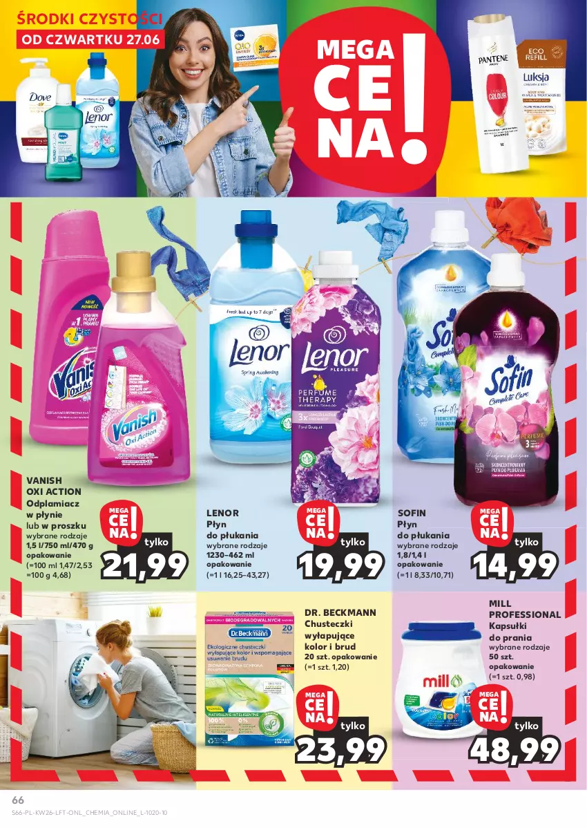 Gazetka promocyjna Kaufland - Gazetka tygodnia - ważna 27.06 do 03.07.2024 - strona 66 - produkty: Chusteczki, Kapsułki do prania, Lenor, Odplamiacz, Płyn do płukania, Vanish