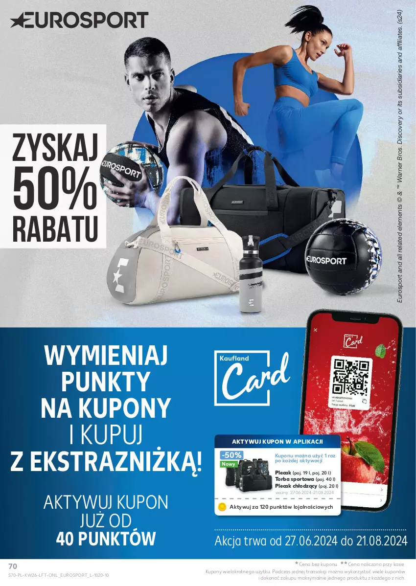 Gazetka promocyjna Kaufland - Gazetka tygodnia - ważna 27.06 do 03.07.2024 - strona 70 - produkty: Discover, Plecak, Por, Sport, Torba, Tran