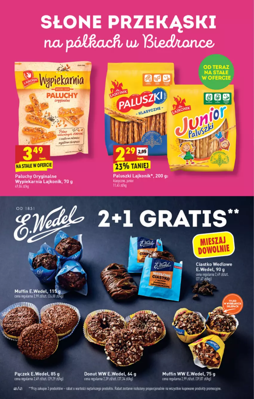 Gazetka promocyjna Biedronka - Święta - ważna 13.12 do 19.12.2021 - strona 40 - produkty: Donut, Fa, Gin, Lajkonik, Pączek, Półka