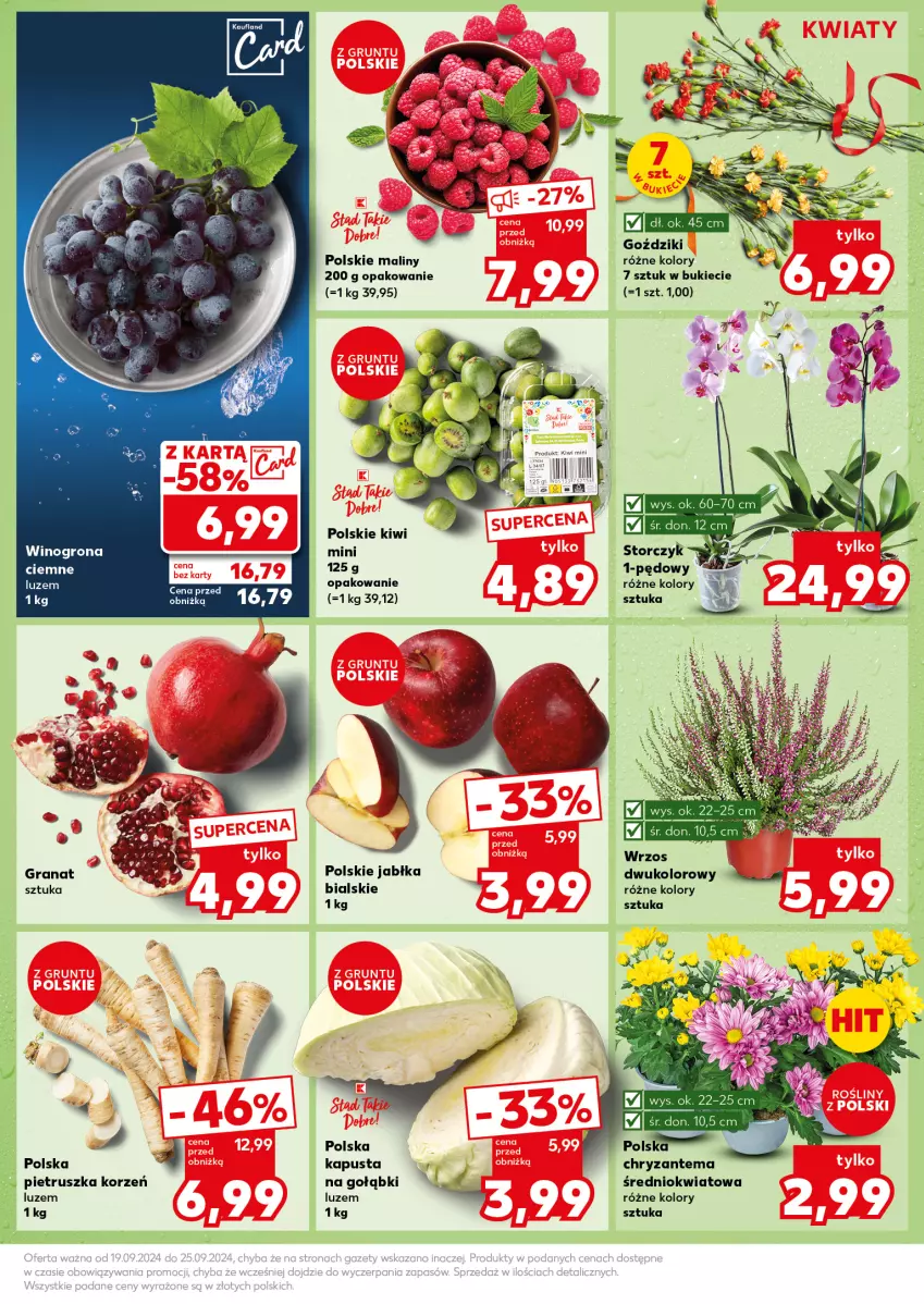 Gazetka promocyjna Kaufland - Kaufland - ważna 23.09 do 25.09.2024 - strona 11 - produkty: Chryzantema, Gra, Granat, Jabłka, Kiwi, Maliny, Pietruszka, Wino, Winogrona