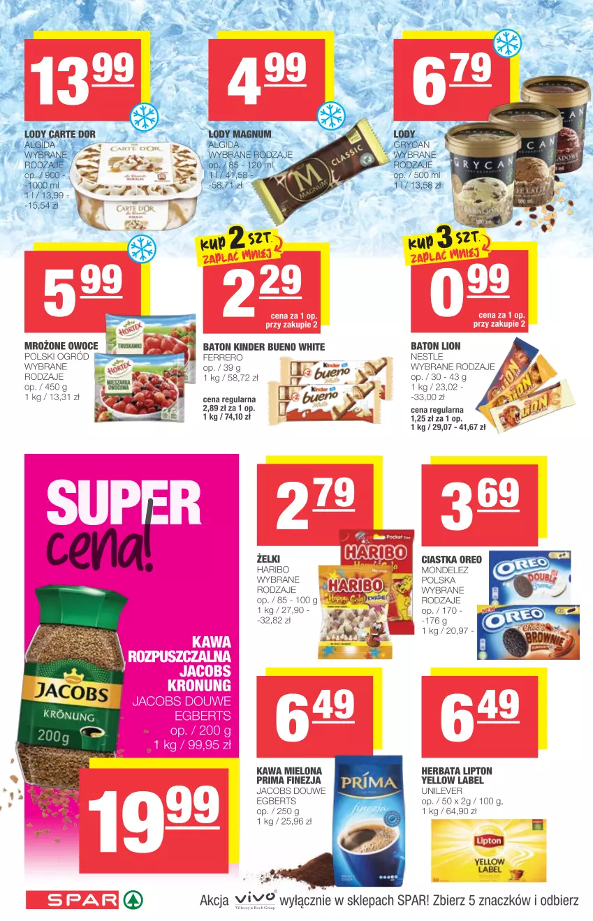 Gazetka promocyjna Spar - Spar - ważna 04.08 do 10.08.2021 - strona 6 - produkty: Baton, Ciastka, Ferrero, Haribo, Herbata, Jacobs, Kawa, Kawa mielona, Kinder, Kinder Bueno, Lion, Lipton, Ogród, Oreo, Prima