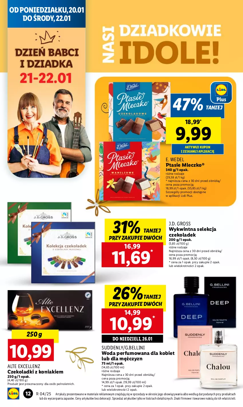 Gazetka promocyjna Lidl - GAZETKA - ważna 20.01 do 22.01.2025 - strona 14 - produkty: Bell, E. Wedel, Mleczko, Perfum, Ptasie mleczko, Woda, Woda perfumowana