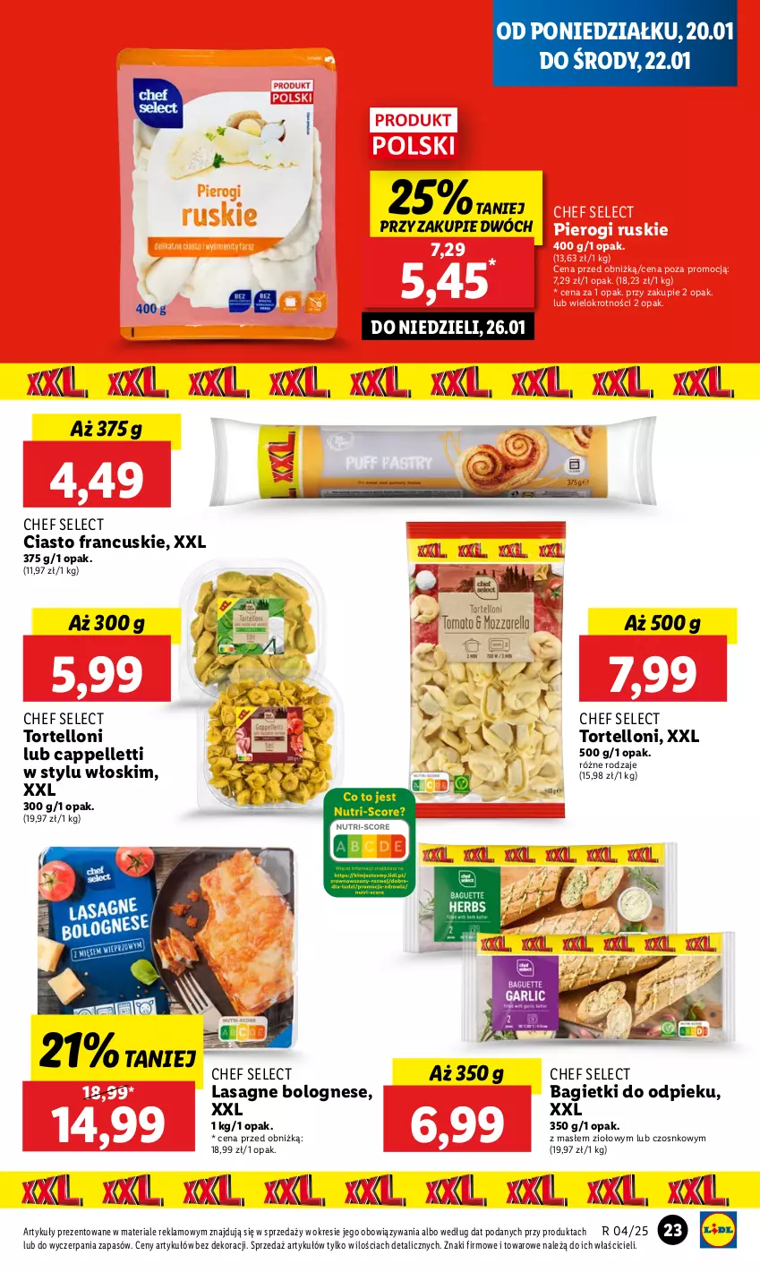 Gazetka promocyjna Lidl - GAZETKA - ważna 20.01 do 22.01.2025 - strona 27 - produkty: Ciasto francuskie, Lasagne, Lasagne bolognese, Pellet, Pierogi, Tortelloni