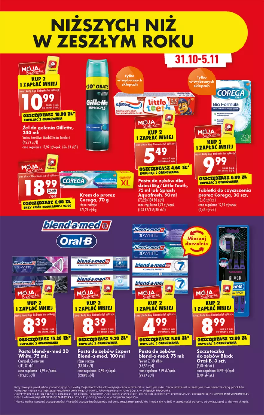 Gazetka promocyjna Biedronka - W tym tygodniu P - ważna 07.11 do 12.11.2022 - strona 35 - produkty: Aquafresh, Blend-a-Med, Corega, Dron, Dzieci, Fa, Gillette, Gry, Lack, Mach3, Pasta do zębów, Ser, Szczoteczka, Tablet