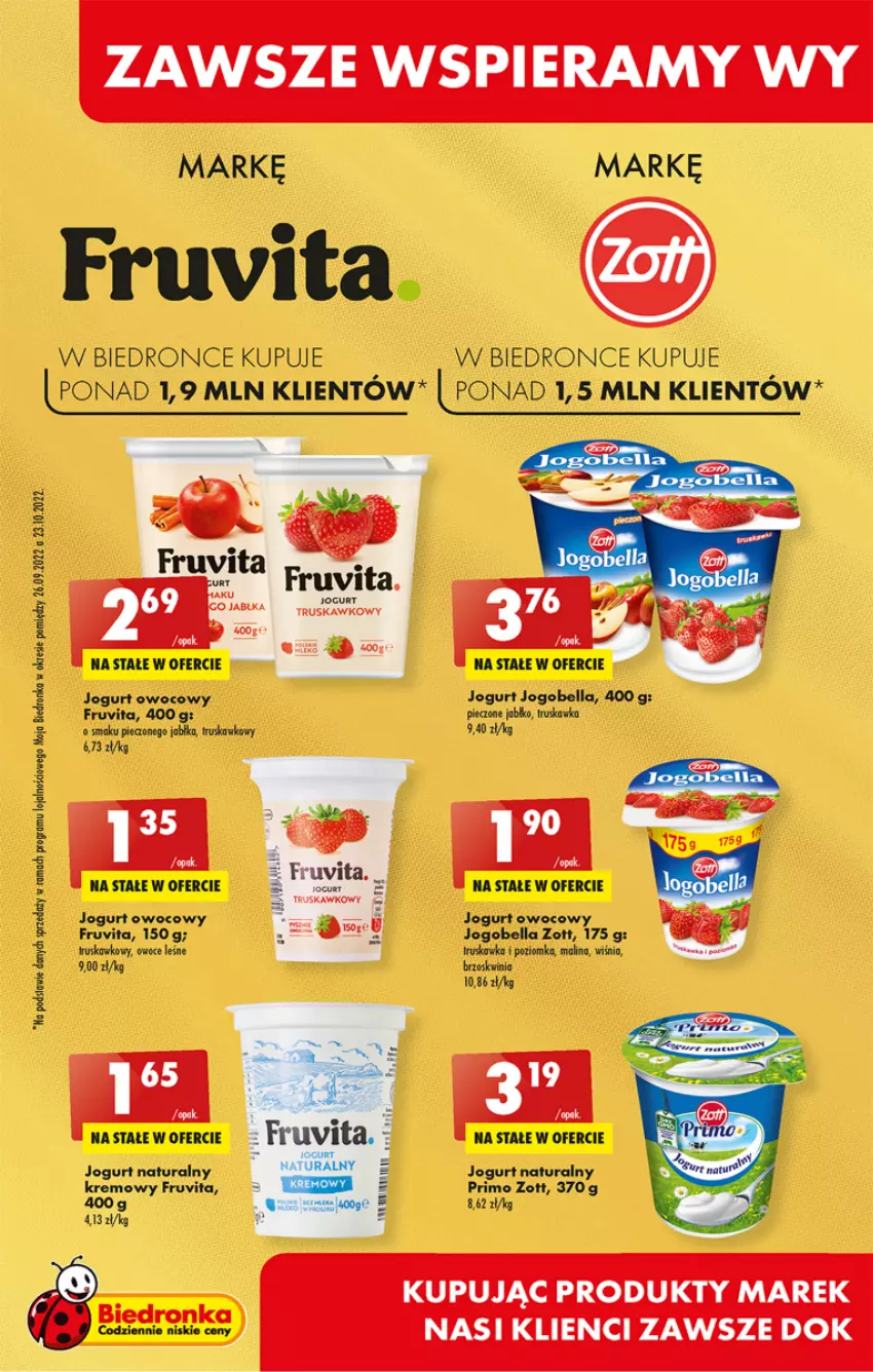 Gazetka promocyjna Biedronka - W tym tygodniu P - ważna 07.11 do 12.11.2022 - strona 44 - produkty: Bell, Bella, Dron, Gra, Jabłka, Jogobella, Jogurt, Jogurt naturalny, Jogurt owocowy, Owoce, Piec, Rama, Zott