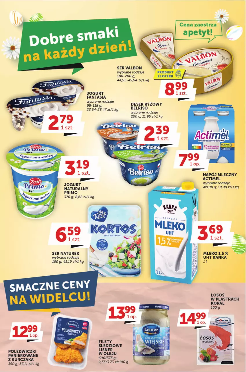 Gazetka promocyjna Groszek - ważna 23.03 do 08.04.2023 - strona 3 - produkty: Actimel, Belriso, Deser, Fa, Fanta, Jogurt, Kurczak, Lisner, Mleko, Napój, Napój mleczny, NaTurek, Ryż, Ser