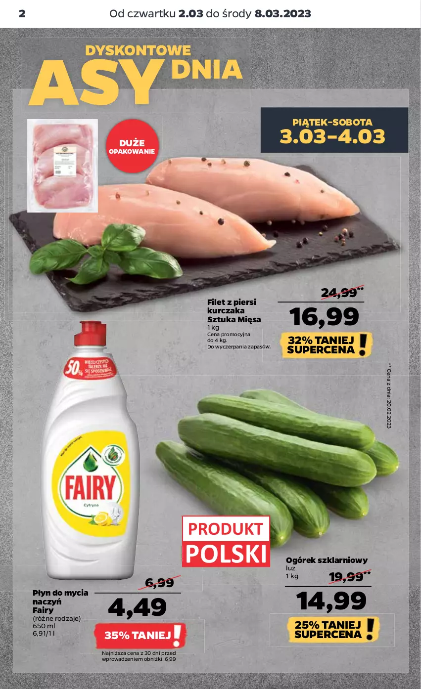 Gazetka promocyjna Netto - Artykuły spożywcze - ważna 02.03 do 08.03.2023 - strona 2 - produkty: Do mycia naczyń, Fa, Fairy, Filet z piersi kurczaka, Kurczak, Ogórek, Płyn do mycia, Płyn do mycia naczyń