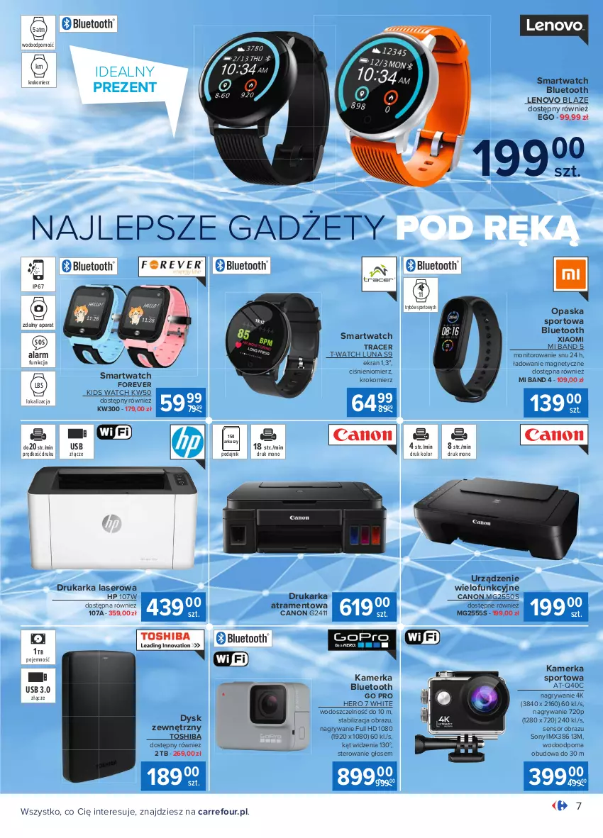 Gazetka promocyjna Carrefour - Gazetka Multimedia - ważna 12.04 do 08.05.2021 - strona 7 - produkty: Acer, Canon, Ciśnieniomierz, Drukarka, Gry, HP, Krokomierz, Lenovo, Monitor, Obraz, Opaska, Por, Ser, Smartwatch, Sony, Sos, Sport, Toshiba, Urządzenie wielofunkcyjne