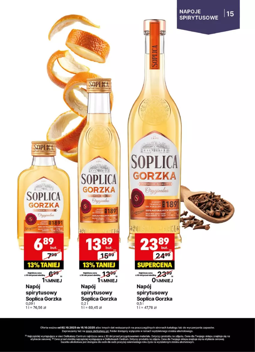 Gazetka promocyjna Delikatesy Centrum - Delibarek DC40-DC41 - ważna 02.10 do 15.10.2025 - strona 15 - produkty: Napój, Napoje, Rama, Rum, Soplica
