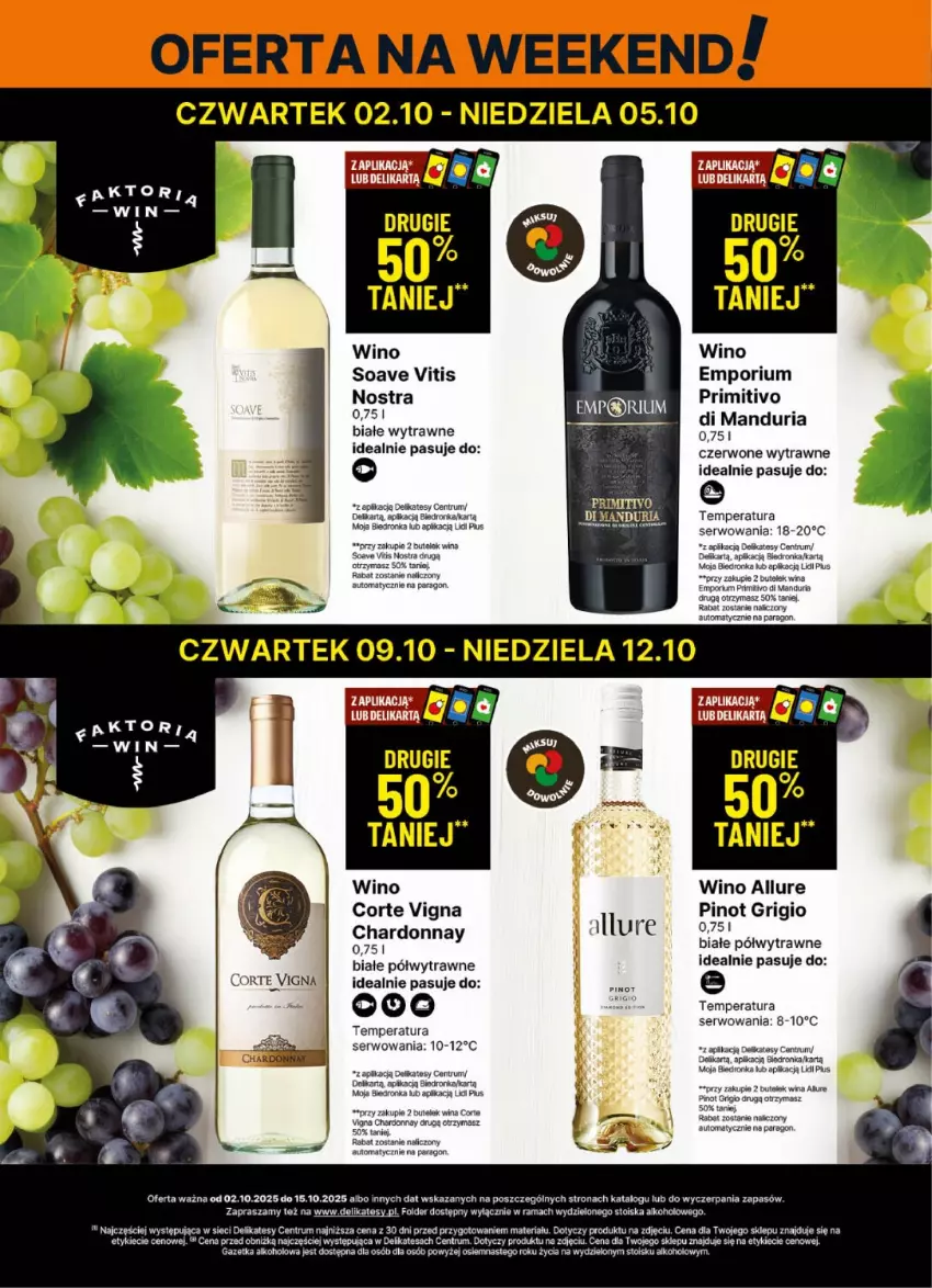 Gazetka promocyjna Delikatesy Centrum - Delibarek DC40-DC41 - ważna 02.10 do 15.10.2025 - strona 2 - produkty: Chardonnay, Dron, Pinot Grigio, Por, Rama, Rum, Ser, Wino