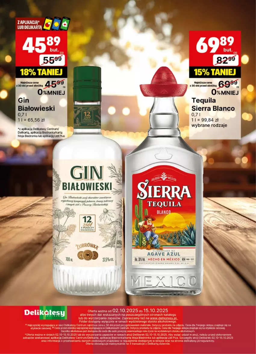 Gazetka promocyjna Delikatesy Centrum - Delibarek DC40-DC41 - ważna 02.10 do 15.10.2025 - strona 28 - produkty: Dron, Gin, Rum, Tequila
