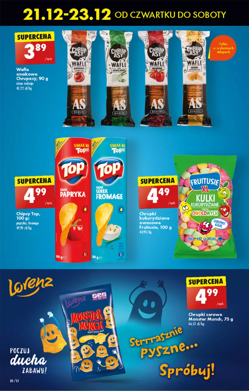 Gazetka promocyjna Biedronka - Od czwartku - ważna 04.01 do 10.01.2024 - strona 54 - produkty: Chipsy, Chrupki, Monster Munch, Ser, Top