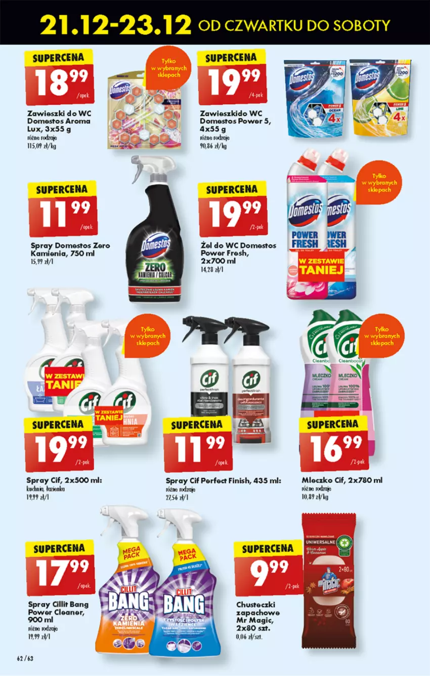 Gazetka promocyjna Biedronka - Od czwartku - ważna 04.01 do 10.01.2024 - strona 66 - produkty: Chusteczki, Cif, Domestos, Fa, Finish, Kuchnia, LG, Mleczko, Zawieszki