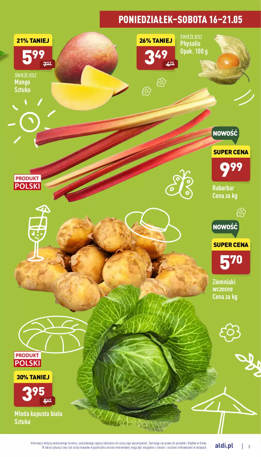 Gazetka promocyjna Aldi - Katalog spożywczy - ważna 16.05 do 21.05.2022 - strona 3 - produkty: Mango, Ziemniaki